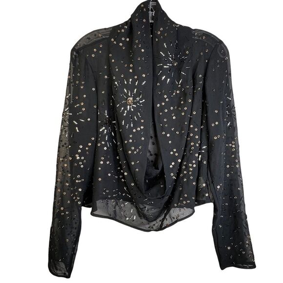 Soft Surroundings Sheer Beaded Top Cover-Up‎ - Picture 1 of 7